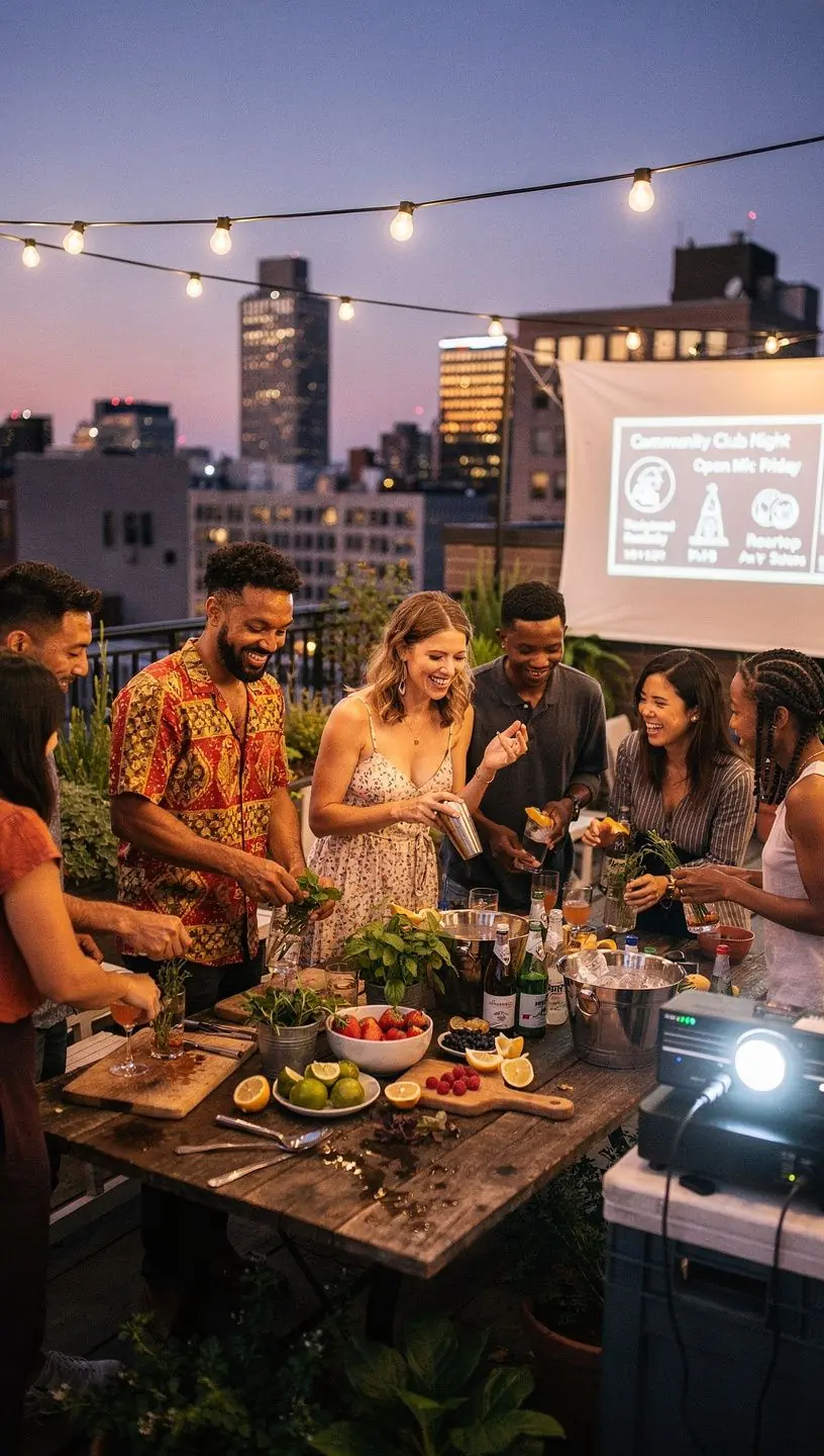 Local artists and creators networking at a community event